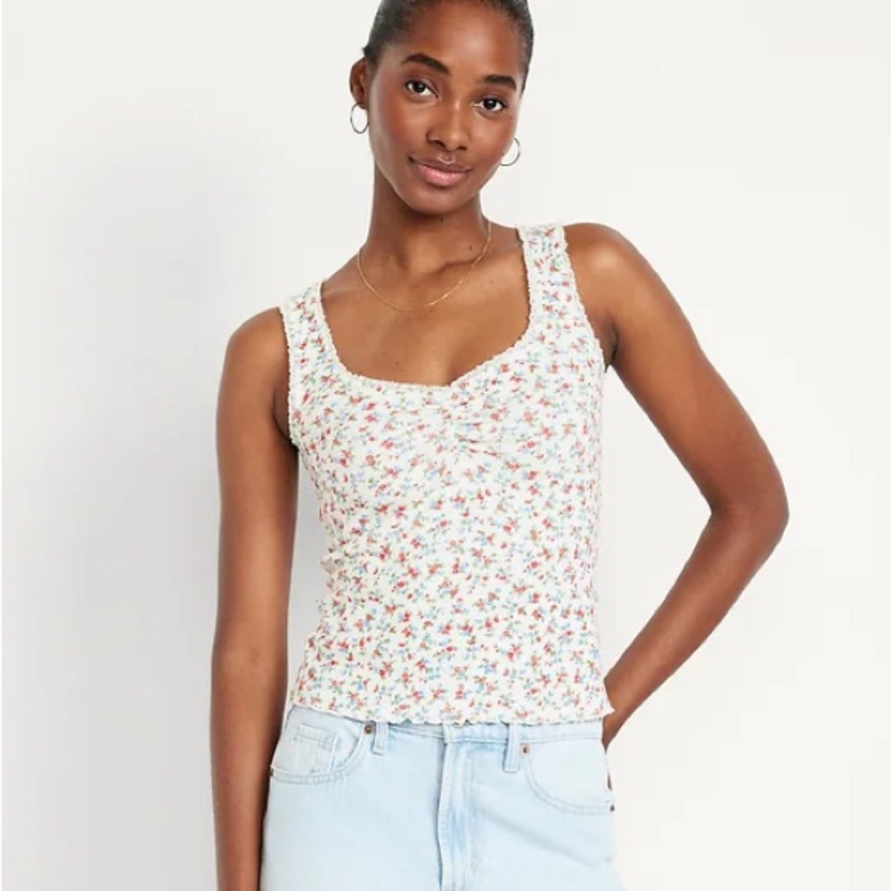 Old Navy cinched front floral tank top new with tags